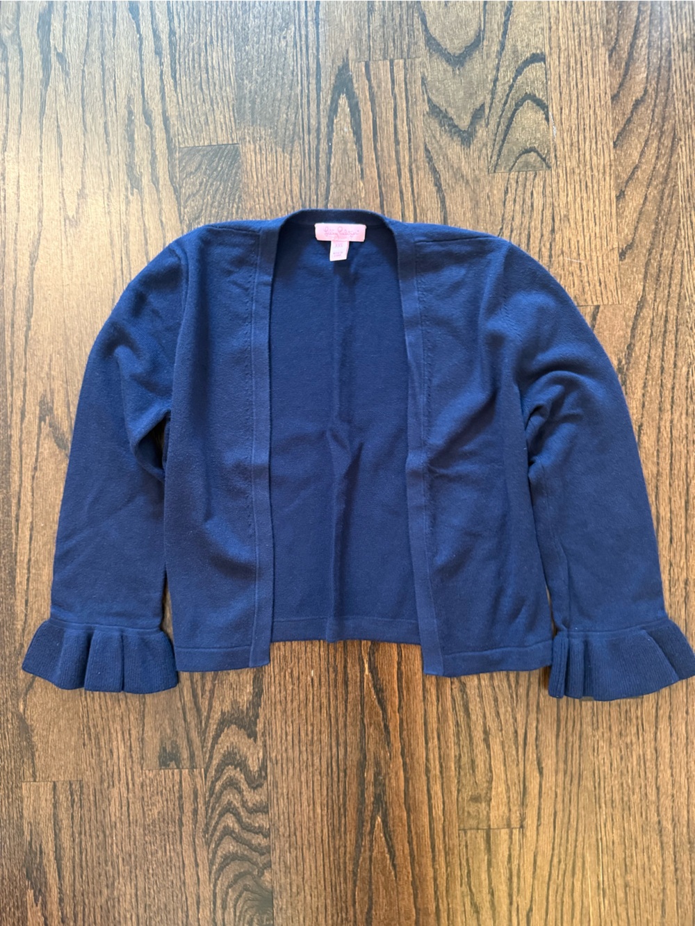 Lilly Pulitzer Navy Cardigan with Ruffle Sleeves